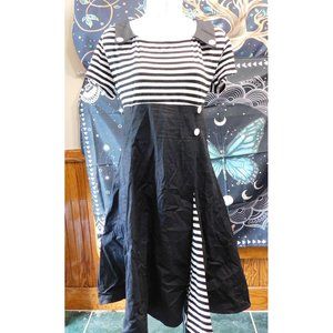 Black And White Striped Pinup Dress